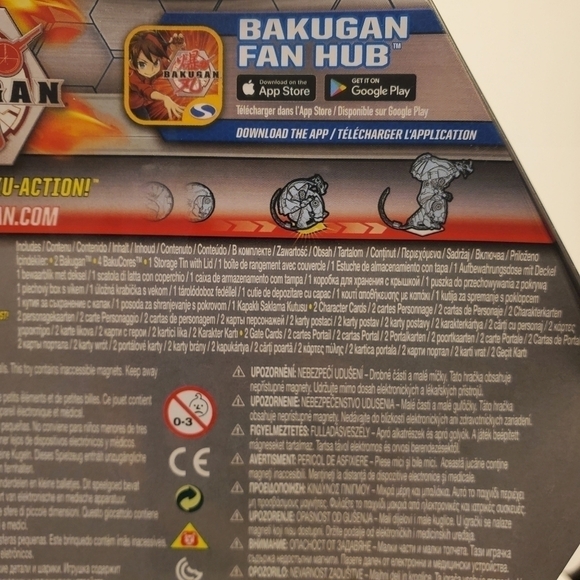 New in Box Bakugan Baku-Tin with 2 Mystery Bakugan -4 BakuCores-Cards - Picture 7 of 7